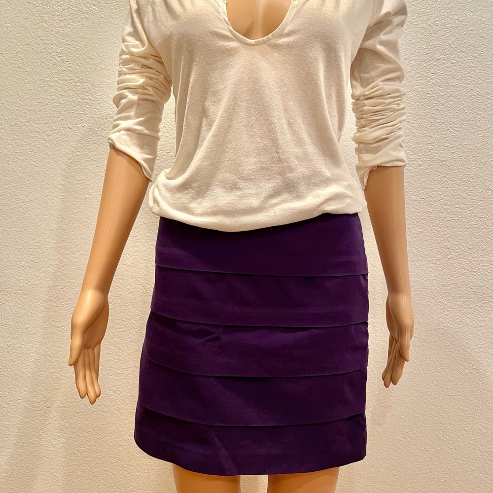 LOFT 5-Tiered Purple Petite Skirt
